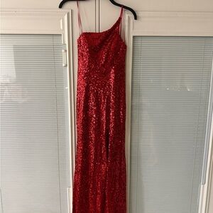 Elegant Red Sequin Dress